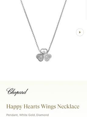 Chopard White Gold Happy Hearts Clover Diamond Pendant Necklace